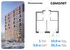 1-к квартира, 36 м², 4/14 эт.