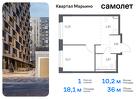 1-к квартира, 36 м², 16/17 эт.