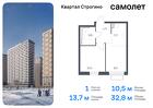 1-к квартира, 32 м², 16/24 эт.