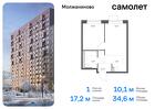 1-к квартира, 34 м², 14/15 эт.