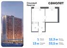 1-к квартира, 33 м², 4/16 эт.