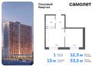 1-к квартира, 33 м², 4/16 эт.