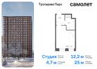 1-к квартира, 25 м², 22/23 эт.