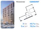 3-к квартира, 76 м², 13/13 эт.