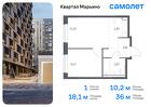 1-к квартира, 36 м², 4/17 эт.