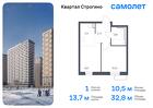 1-к квартира, 32 м², 20/24 эт.