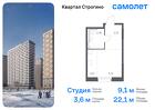 1-к квартира, 22 м², 16/24 эт.