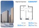 1-к квартира, 32 м², 19/24 эт.