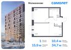 1-к квартира, 34 м², 2/5 эт.