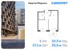 1-к квартира, 35 м², 3/17 эт.