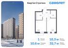 1-к квартира, 32 м², 17/24 эт.