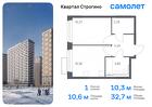 1-к квартира, 32 м², 2/24 эт.