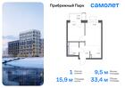 1-к квартира, 33 м², 6/17 эт.