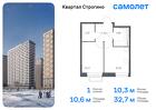 1-к квартира, 32 м², 17/24 эт.