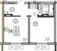 1-к квартира, 35 м², 10/12 эт.