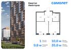 1-к квартира, 35 м², 2/12 эт.