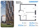 1-к квартира, 37 м², 16/17 эт.