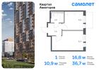 1-к квартира, 36 м², 9/17 эт.