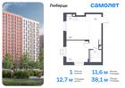 1-к квартира, 38 м², 5/17 эт.