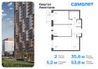 2-к квартира, 53 м², 5/17 эт.