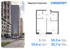 1-к квартира, 32 м², 17/24 эт.