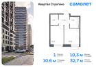 1-к квартира, 32 м², 23/24 эт.