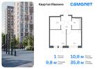 1-к квартира, 35 м², 10/17 эт.