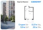 1-к квартира, 22 м², 13/14 эт.