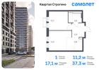 1-к квартира, 37 м², 19/24 эт.