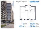 1-к квартира, 37 м², 19/24 эт.