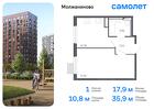 1-к квартира, 35 м², 15/17 эт.