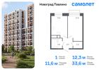 1-к квартира, 33 м², 15/22 эт.