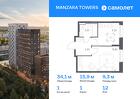 1-к квартира, 34 м², 12/23 эт.