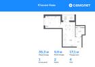 1-к квартира, 36 м², 4/15 эт.