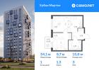 1-к квартира, 34 м², 3/12 эт.