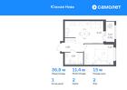 1-к квартира, 36 м², 2/18 эт.