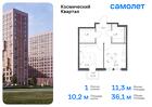 1-к квартира, 36 м², 8/12 эт.
