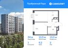 1-к квартира, 34 м², 2/12 эт.