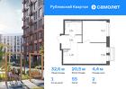 1-к квартира, 32 м², 2/9 эт.