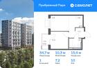 1-к квартира, 34 м², 10/12 эт.