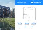 1-к квартира, 34 м², 2/9 эт.