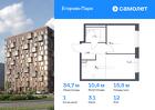 1-к квартира, 34 м², 12/12 эт.