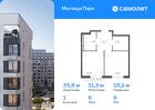 1-к квартира, 35 м², 6/8 эт.