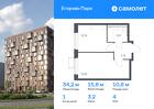 1-к квартира, 34 м², 4/12 эт.
