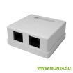 Компьютерная розетка 8p8c (rj-45) utp cat.5e 2 порта (10-0309) компьют