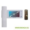 Qm-434c_set1 (белый)+выз. панель (бронза) монитор видеодомофона цветно