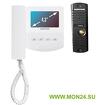 Qm-433c_set3 (белый)+выз. панель (серебро) монитор видеодомофона цветн