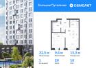 1-к квартира, 32 м², 16/25 эт.