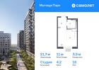 1-к квартира, 21 м², 16/17 эт.
